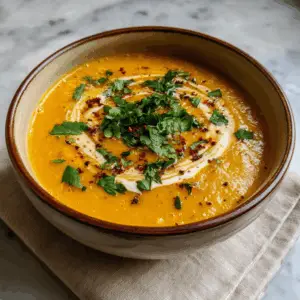 Spicy Dairy Free Carrot and Red Lentil Soup