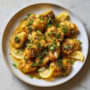 Zesty Lemon Chicken with Scallions and Ginger sauce