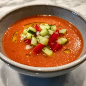 Classic Spanish Gazpacho with cucumber