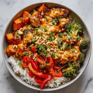 Creamy Red Curry Thai Bowl with Roasted Sweet potatoes