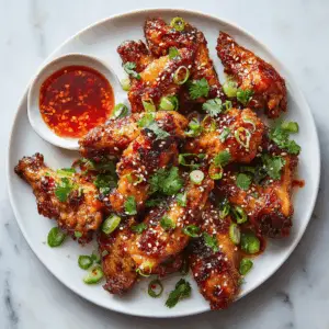 Crispy Baked Chicken Wings with Thai Sweet Chili glaze