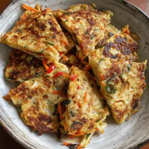 Crispy Gluten Free Korean Vegetable Pancakes with Rice flour