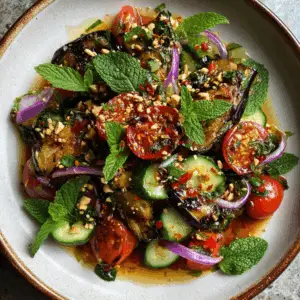 Grilled Thai Aubergine Salad with Chili Lime dressing