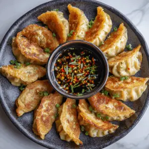 Gyoza-Style Vegan Potstickers with Tamari and vinegar