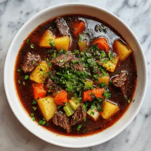 Instant Pot Steak Soup with Red Wine reduction