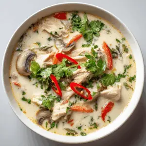 Instant Pot Tom Kha Soup with Coconut Cream and chicken