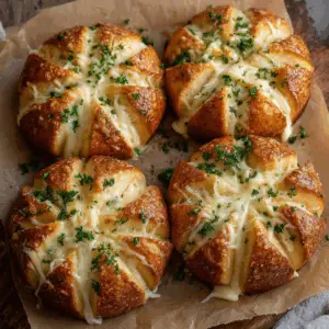 Korean Garlic Cream Cheese Bread with mozzarella