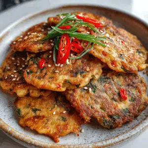 Korean Mung Bean Jeon with Pork and kimchi