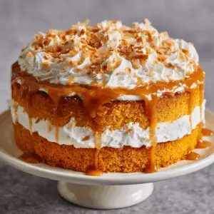 Layered Thai Tea Tres Leches cake