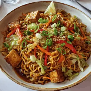 One Pan Vegan Yakisoba with Ramen Noodles