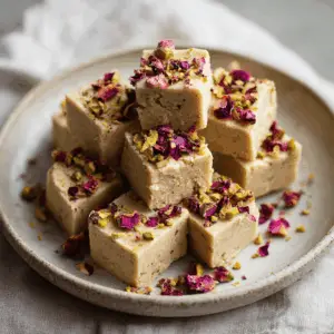 Rosewater Almond Vegan Halva bites