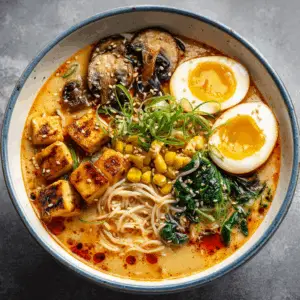 Spicy Miso Ramen with Sriracha tofu