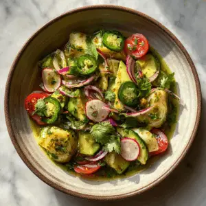 Tangy Vegan Aguachile with Hearts of Palm and jalapeño