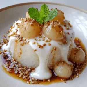 Tropical Thai Sticky Rice with Lychee and Coconut Cream sauce