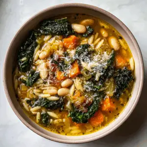 Tuscan Fagioli Soup with Kale and Crusty bread