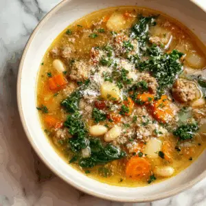 Tuscan Sausage Soup with Carrots and Cannellini beans