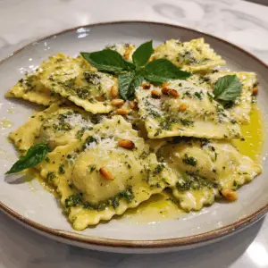 Vegan Pesto Ravioli with Cashew Cheese filling