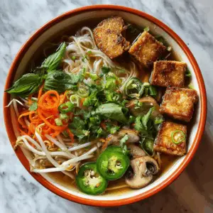 Vegan Pho with Tofu and Rice noodles