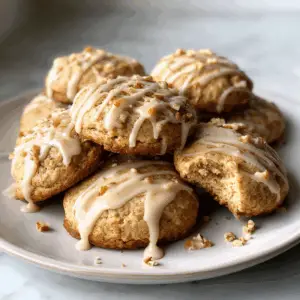 Banana Bread Cookies with Cinnamon drizzle