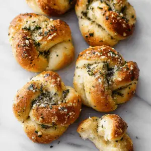 Buttery Garlic Bread Knots with Fresh rosemary
