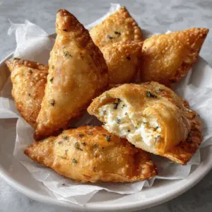 Cheese Filled Lebanese Sambousek with Crispy Dough