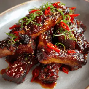 Chinese BBQ Riblets with Sweet-Sour Plum Sauce glaze