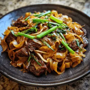 Chow Fun with Bean Sprouts and Hoisin beef