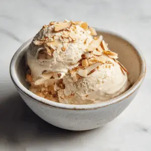 Creamy Dairy Free Vegan Gelato with Coconut Sugar and Toasted almonds