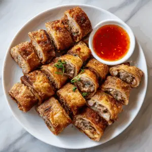 Crispy Fried Kikiam with Minced Pork and Bean curd