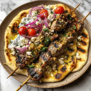Greek Style Lamb Souvlaki with Grilled flatbread