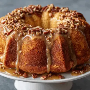 Maple Cream Cheese Pound Cake with Toasted pecans
