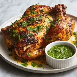 Moroccan Herb Chicken Roast with Chermoula sauce