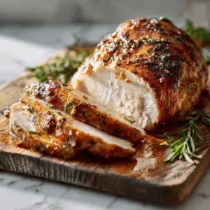 Oven Roasted Turkey Breast with Garlic Herb marinade