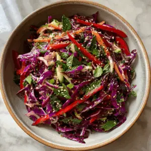 Red Cabbage Lebanese Slaw with Za’atar vinaigrette