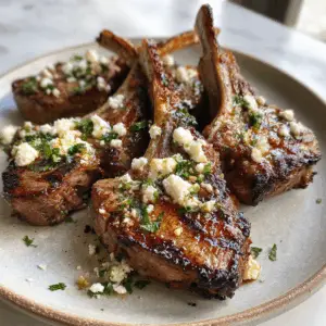 Skillet Cooked Lamb Chops with Greek Spices and feta