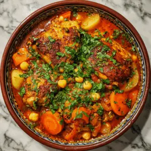 Slow Cooker Moroccan Chicken Stew with harissa