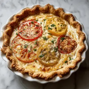 Southern Vegan Tomato Pie with Basil and Cashew cream