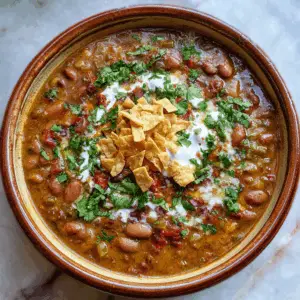 Spicy Pinto Bean Soup with Green Chiles and lime