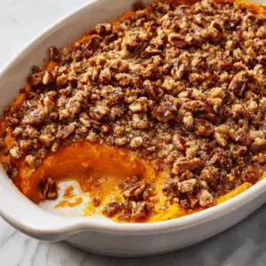 Sweet Potato Casserole with Brown Sugar Pecan crumble