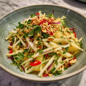 Tangy Thai Green Mango Salad with Cilantro and shallots