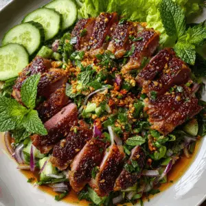 Thai Duck Larb with Tamarind and Kaffir lime