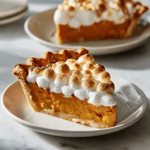 Thanksgiving Sweet Potato Pie with Toasted Marshmallow topping
