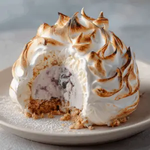 Vegan Baked Alaska with Aquafaba meringue