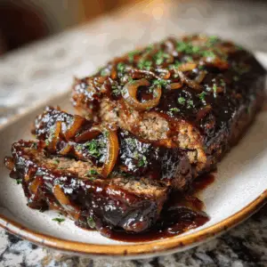 Balsamic Glazed Meatloaf with Caramelized onions