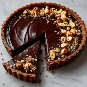 Chocolate Hazelnut Tart with Toasted nuts