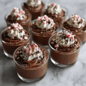 Chocolate Peppermint Mousse cups