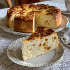 Classic Russian Curd Cheesecake with Raisins and semolina