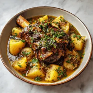 Greek Easter Lamb Shanks with Potatoes and herbs