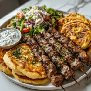 Juicy Lamb Souvlaki with Homemade flatbread