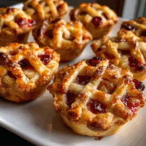 Mini Apple Cranberry Pies with Lattice crust